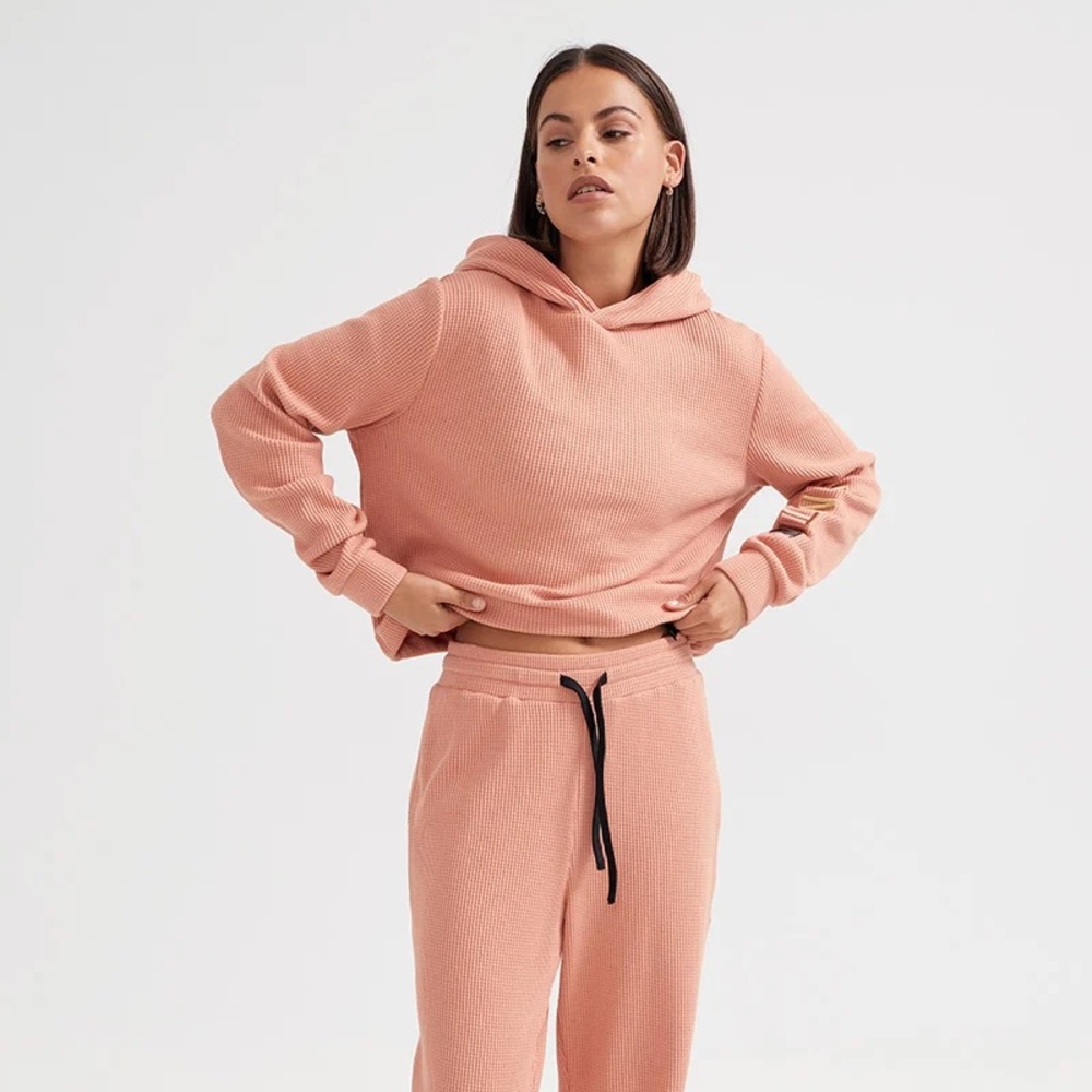 P.E Nation Rebound Waffle Knit Hoodie In Coral size Medium - Picture 14 of 15
